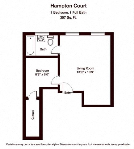 Floor plan 1 Bed/1 Bath image 1