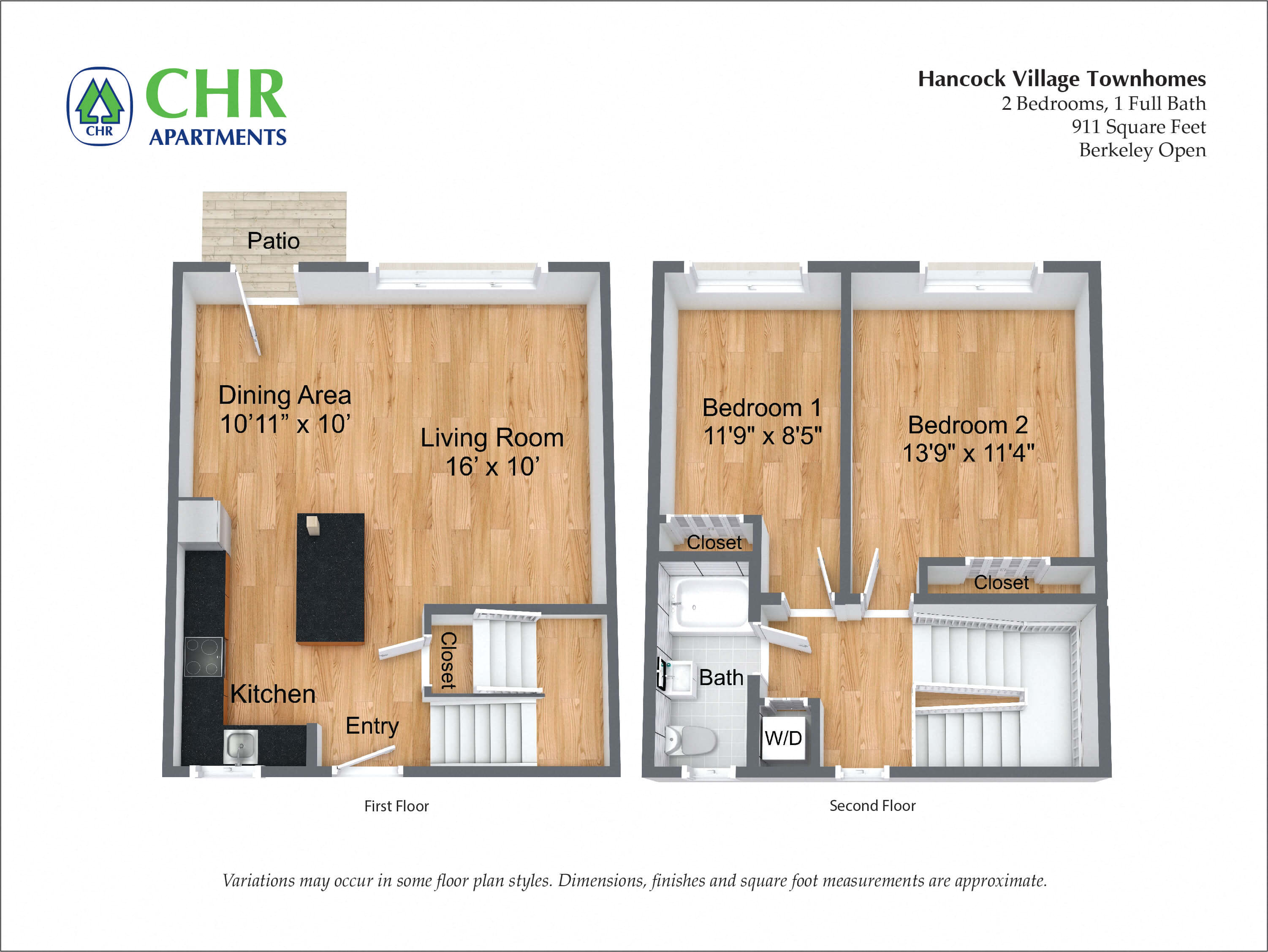 Click to view Floor plan 2 Bedroom Townhome  - Heat and Hot Water Included image 2