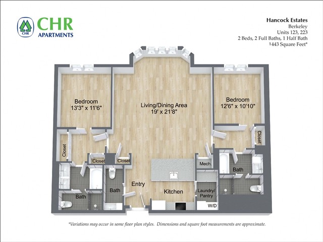 Floor plan 2 Bed /2.5 Bath - Hancock Estates image 5