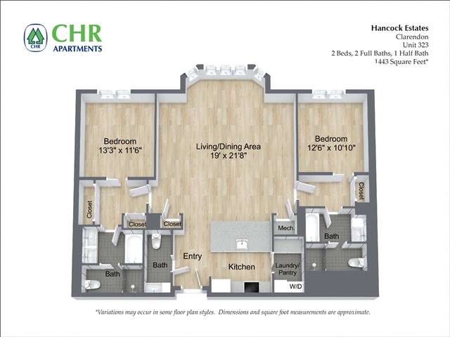 Floor plan 2 Bed /2.5 Bath - Hancock Estates image 7