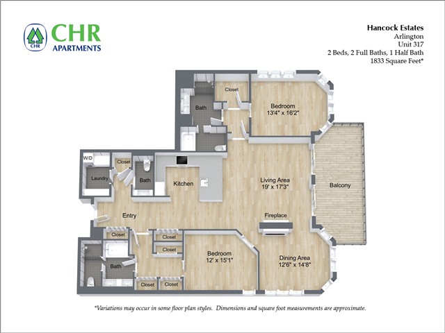 Floor plan 2 Bed /2.5 Bath - Hancock Estates image 14