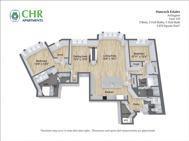 Floor plan 2 Bed /2.5 Bath - Hancock Estates image 18