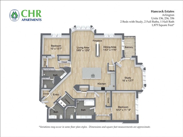 Floor plan 2 Bed /2.5 Bath - Hancock Estates image 19