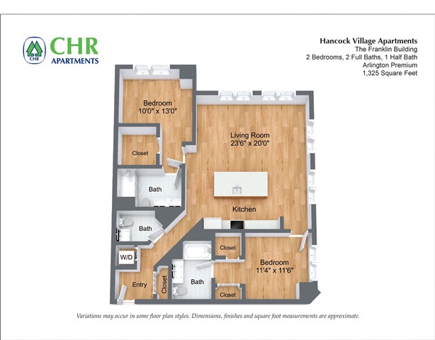 Floor plan 2 Bed/2.5 Bath - The Franklin image 4