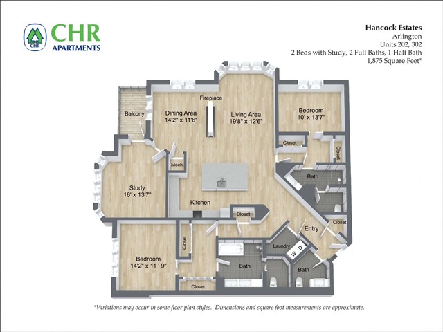 Floor plan 2 Bed /2.5 Bath - Hancock Estates image 20