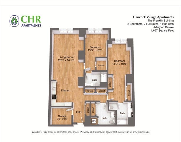Click to view 2 Bed/2 Bath - The Franklin floor plan gallery