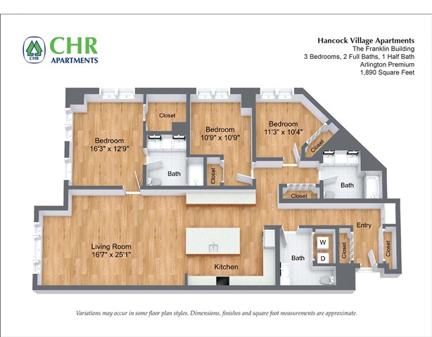 Floor plan 3 Bed/2.5 Bath - The Franklin image 3