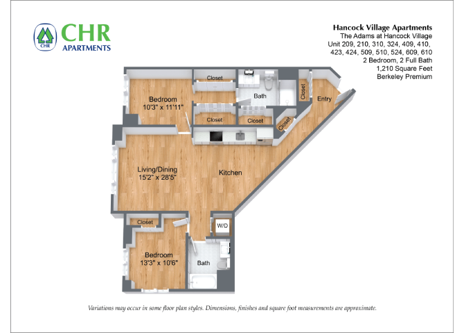 Click to view 2 Bed/2 Bath Single Level - The Adams floor plan gallery