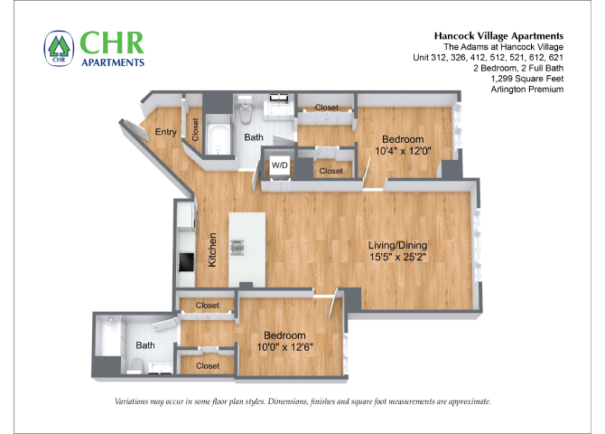 Floor plan 2 Bed/2 Bath Single Level - The Adams image 3