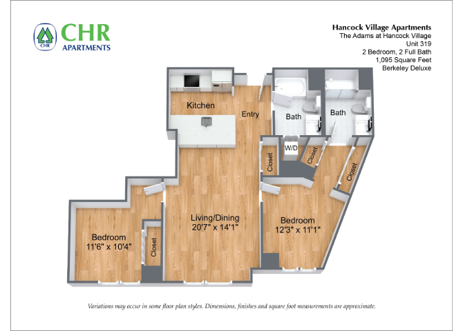 Floor plan 2 Bed/2 Bath Single Level - The Adams image 5