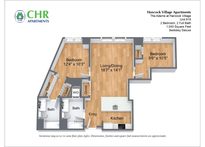 Floor plan 2 Bed/2 Bath Single Level - The Adams image 6