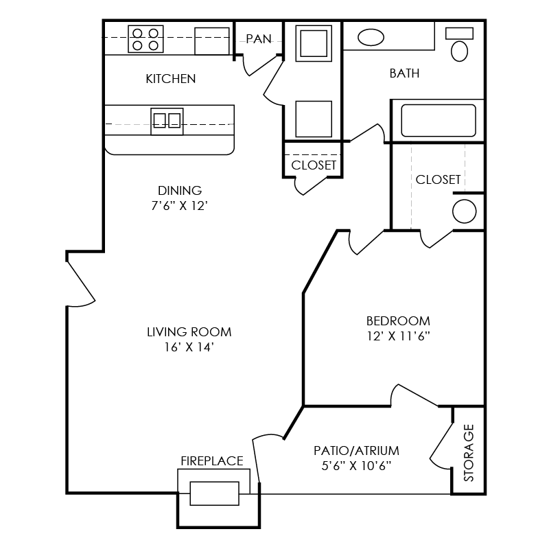 Carter Floor Plan Carter Floor Plan at Waterford Place Apartments in Atlanta, Georgia, GA