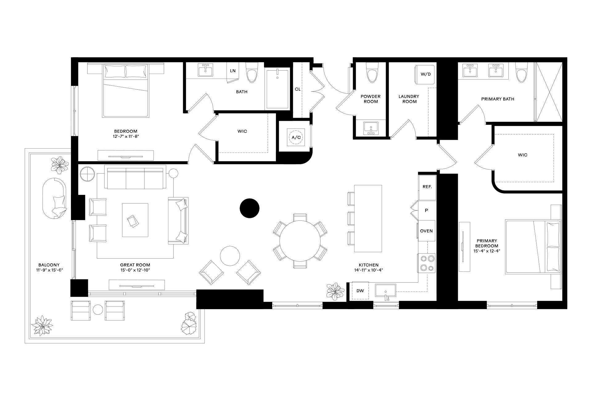 Floor Plan Image of Apartment Apt 1105