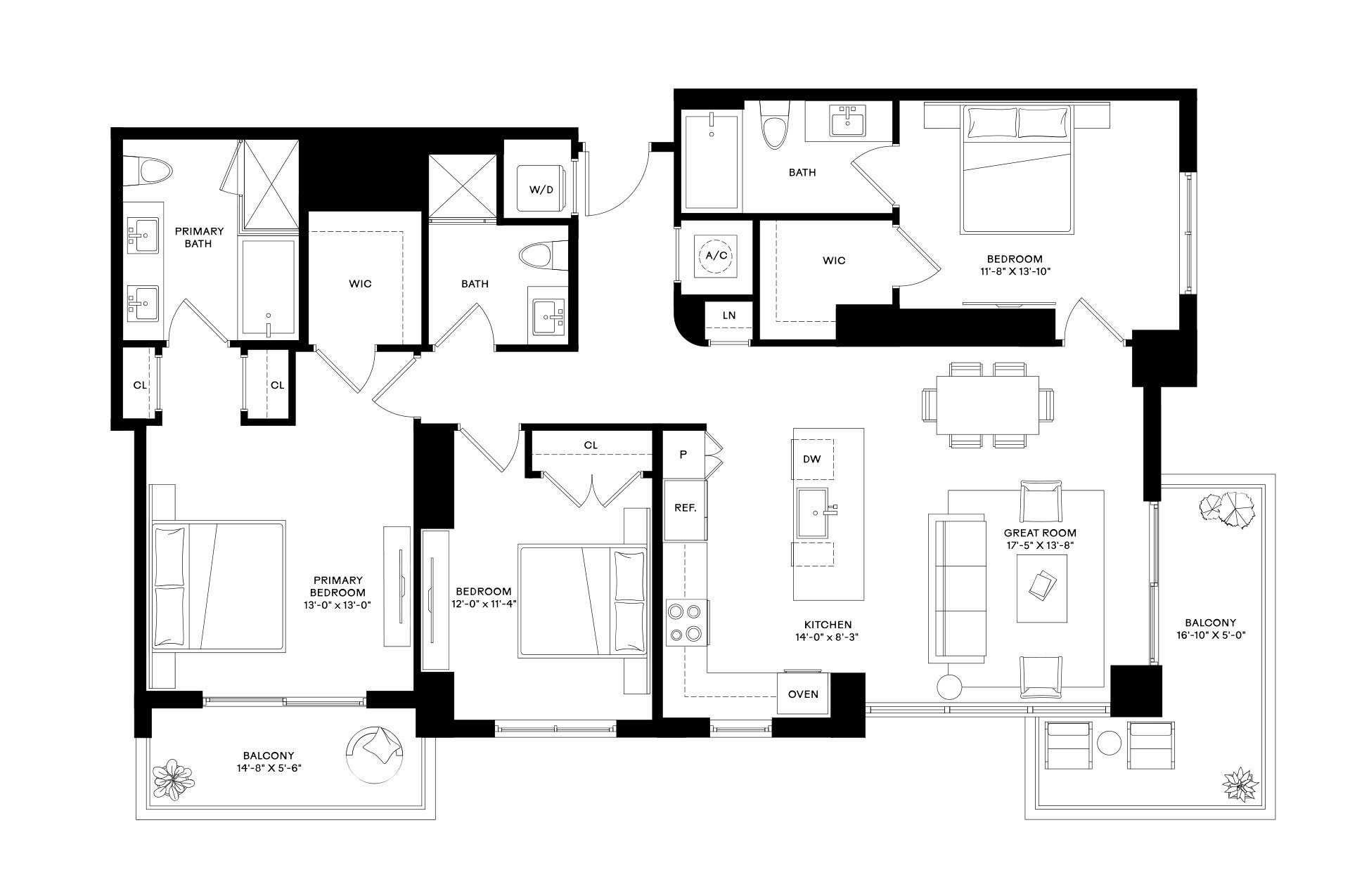 Floor Plan Image of Apartment Apt 1402