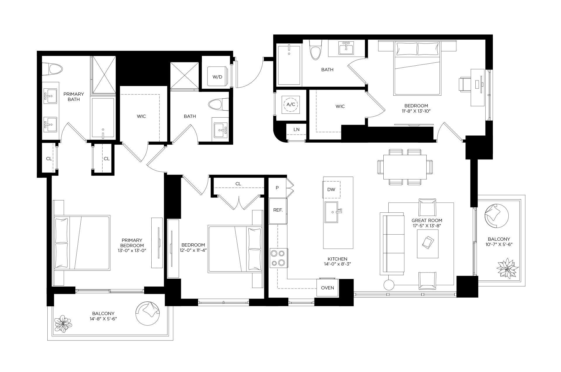Floor Plan Image of Apartment Apt 1202