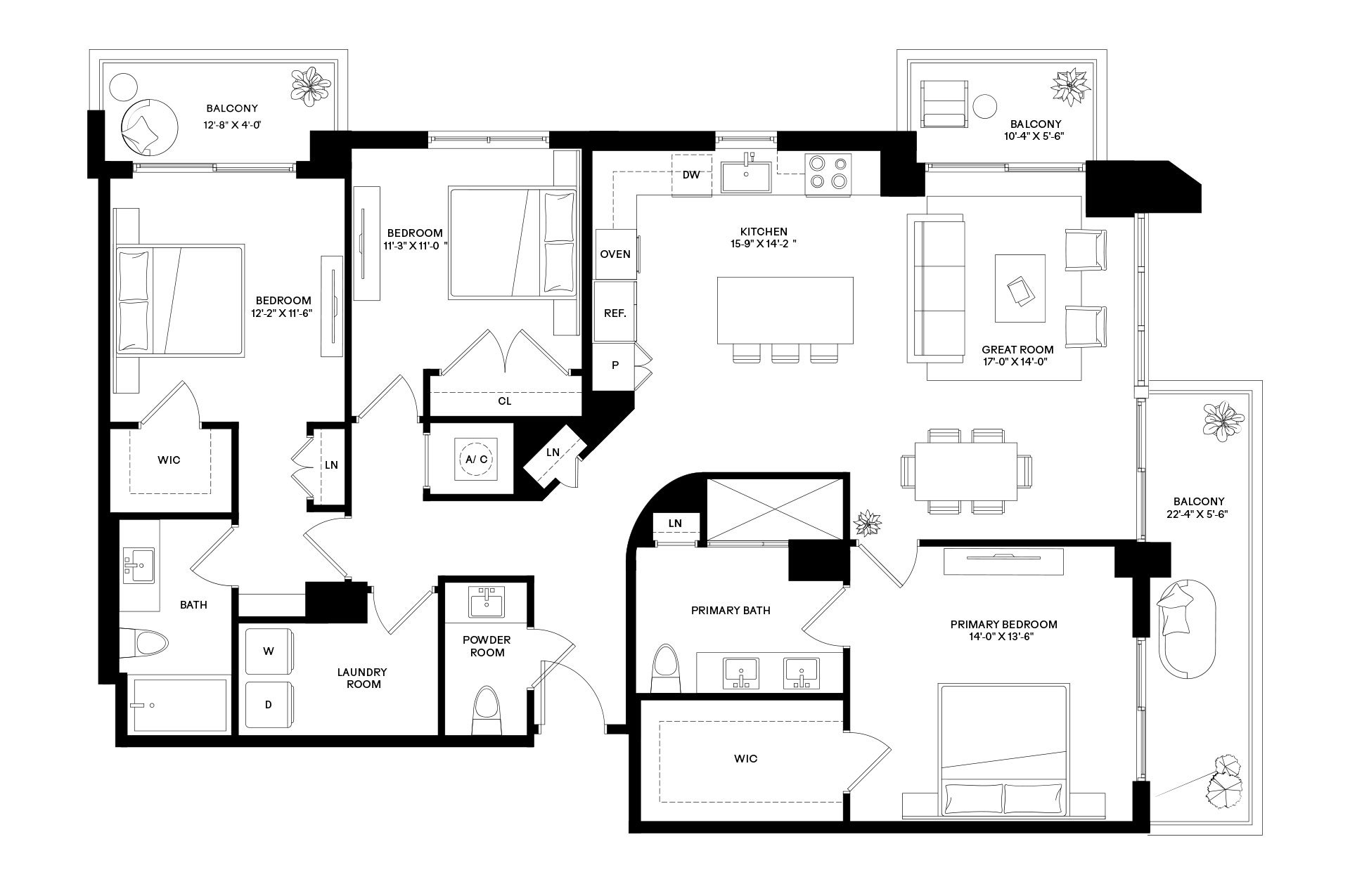 Floor Plan Image of Apartment Apt 1101