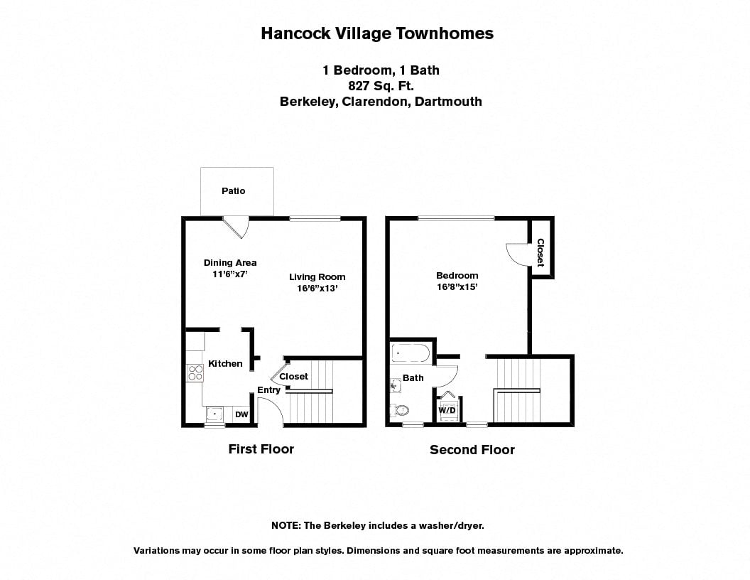 Floor plan 1 BR Townhome (HE1C) image 1
