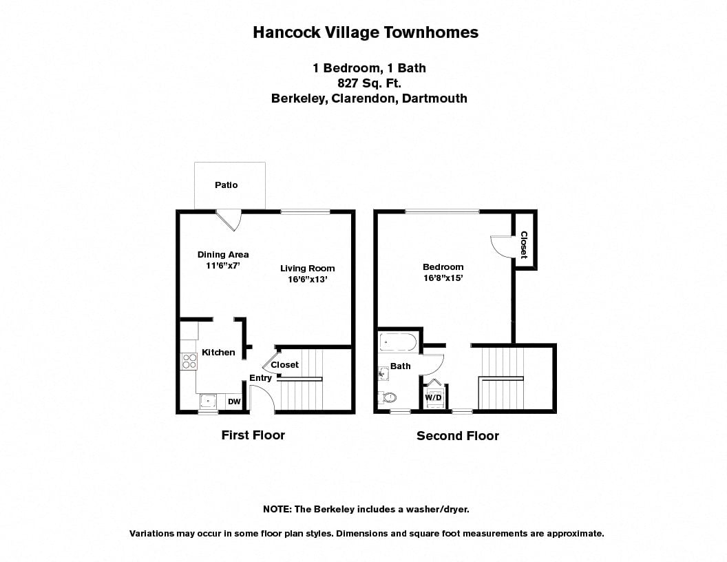 Floor plan 1 BR Townhome (HW1C) image 1