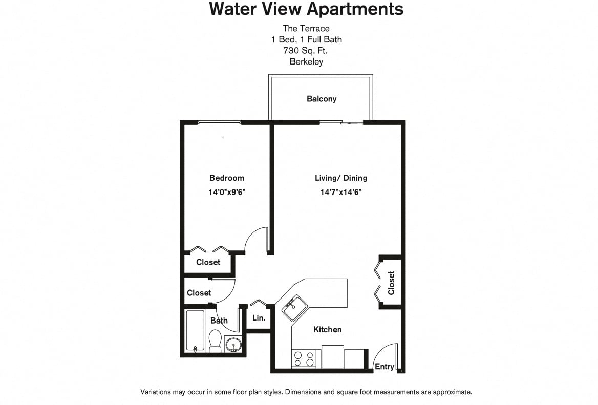 Floor plan 1 Bed/1 Bath with Balcony and A/C image 8