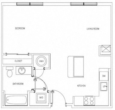 The Menotomy floorplan - Studio The Menotomy studio floorplan