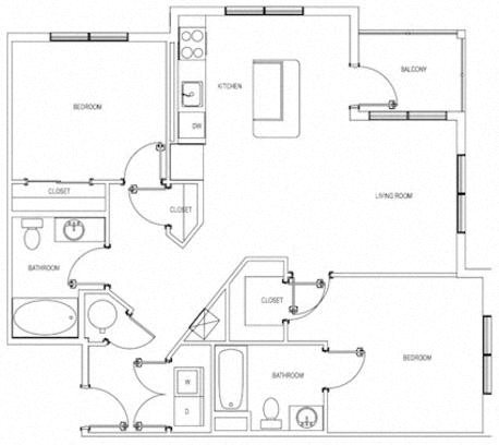 The Moxie Two Bedroom Floorplan The Moxie Two Bedroom Floorplan