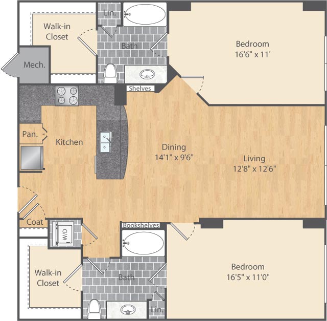 Floor Plan Image of Apartment Apt 1122