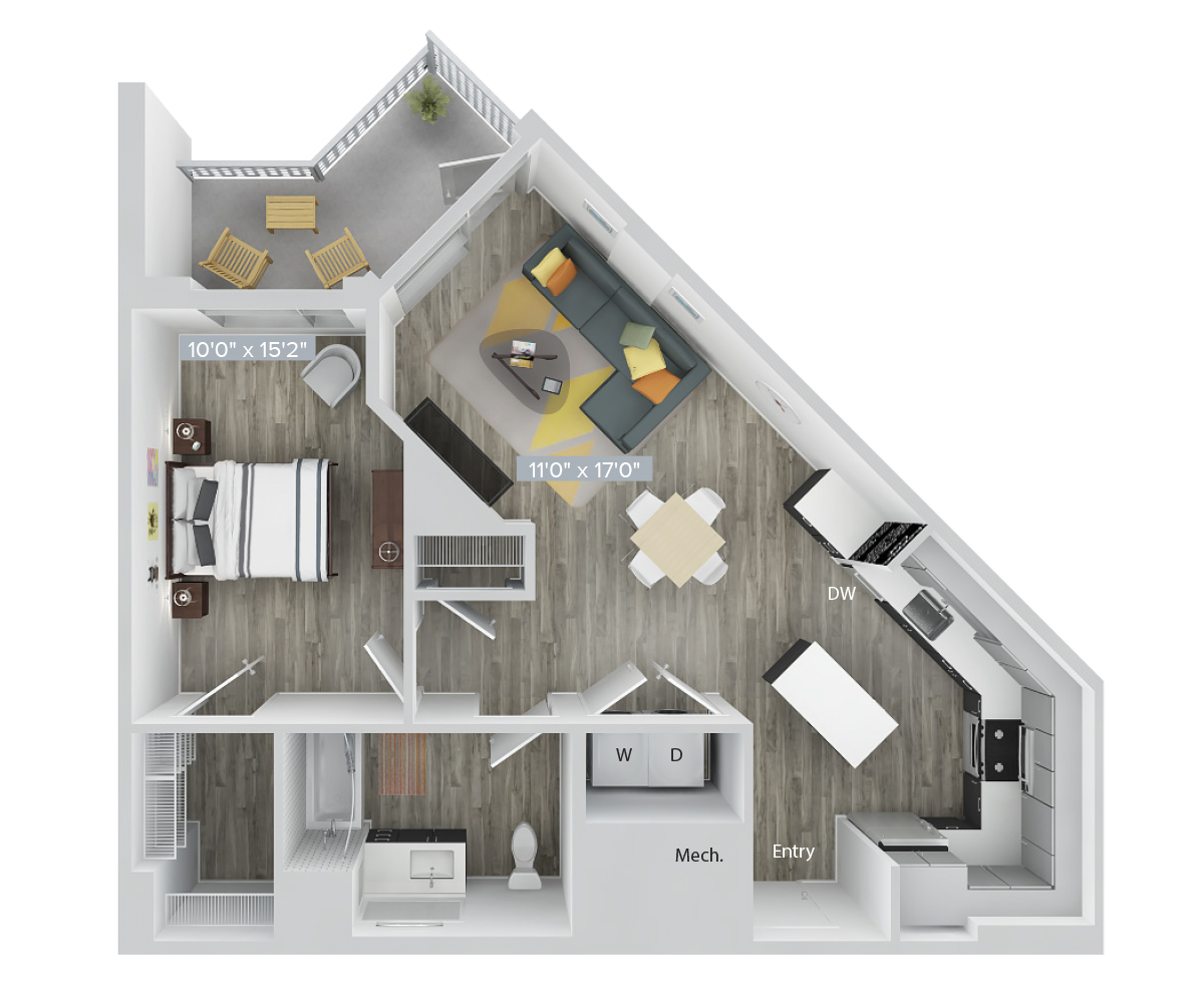 Floor Plan Image of Apartment Apt PH130