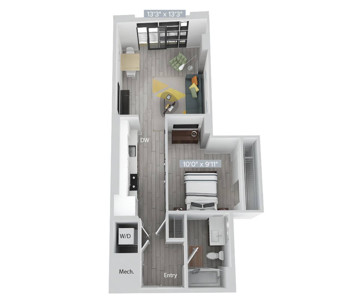 Floor Plan Image of Apartment Apt 1036