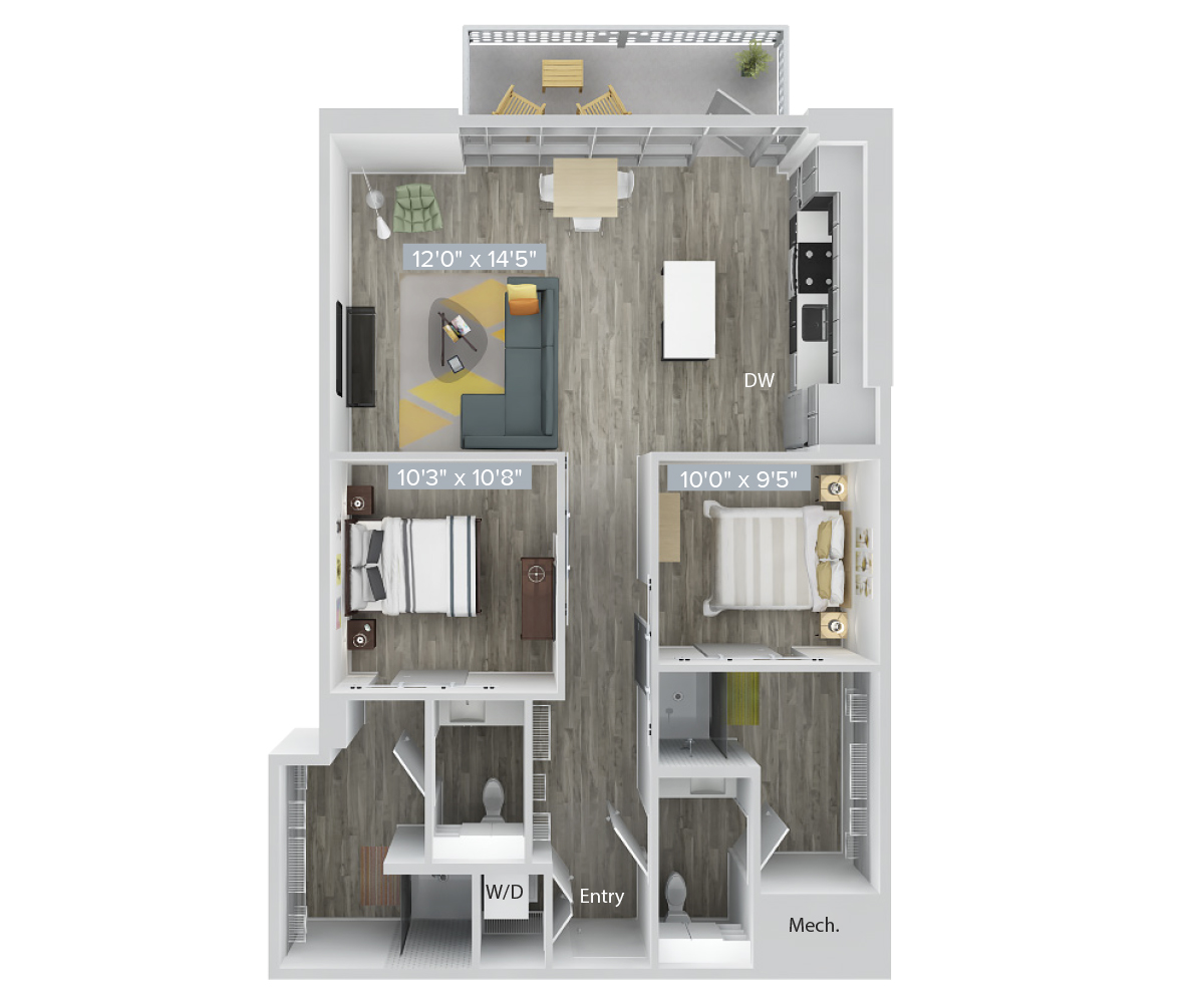 Floor Plan Image of Apartment Apt PH126