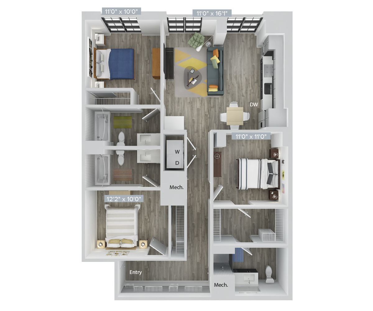 Floor Plan Image of Apartment Apt 1150