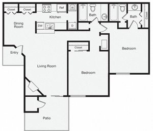 2 Bedroom Apartment Home