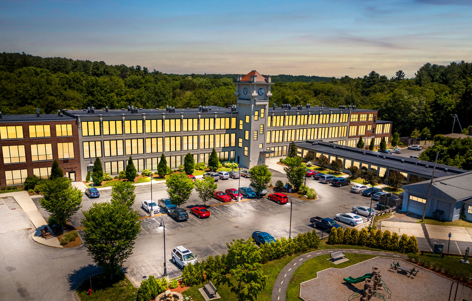 Aerial view of The Clocktower Apartmenrts
