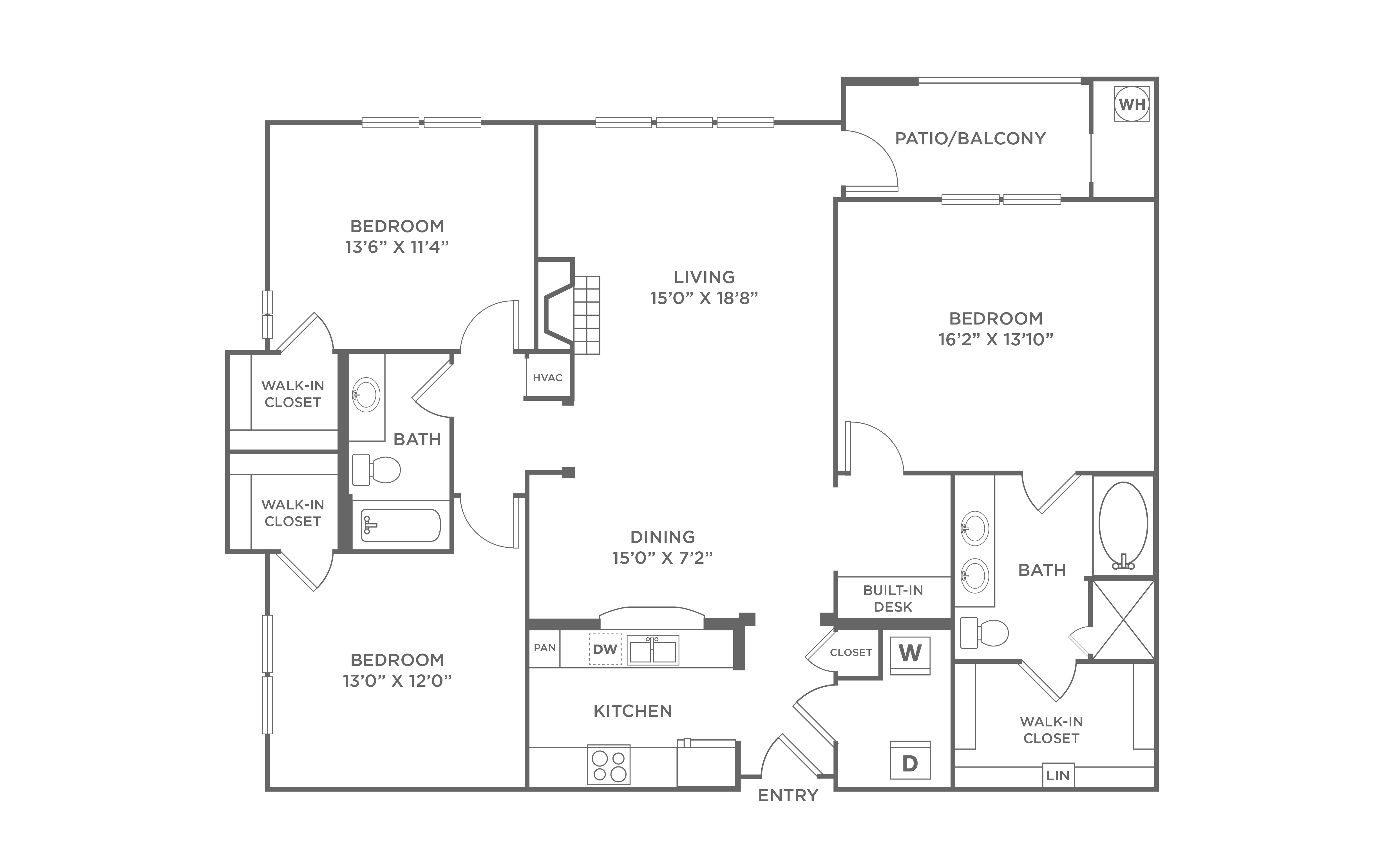 Floor Plan Image of Apartment Apt 1-161