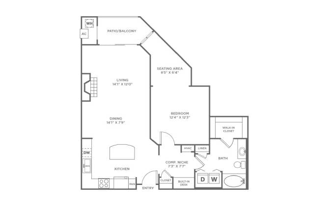 Floor Plan Image of Apartment Apt 2-452