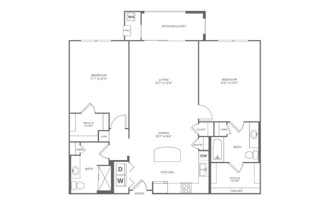 Floor Plan Image of Apartment Apt 1-235