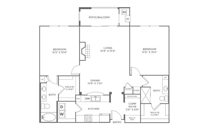 Floor Plan Image of Apartment Apt 2-490