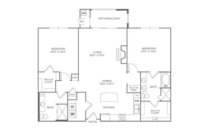 Floor Plan Image of Apartment Apt 1-221