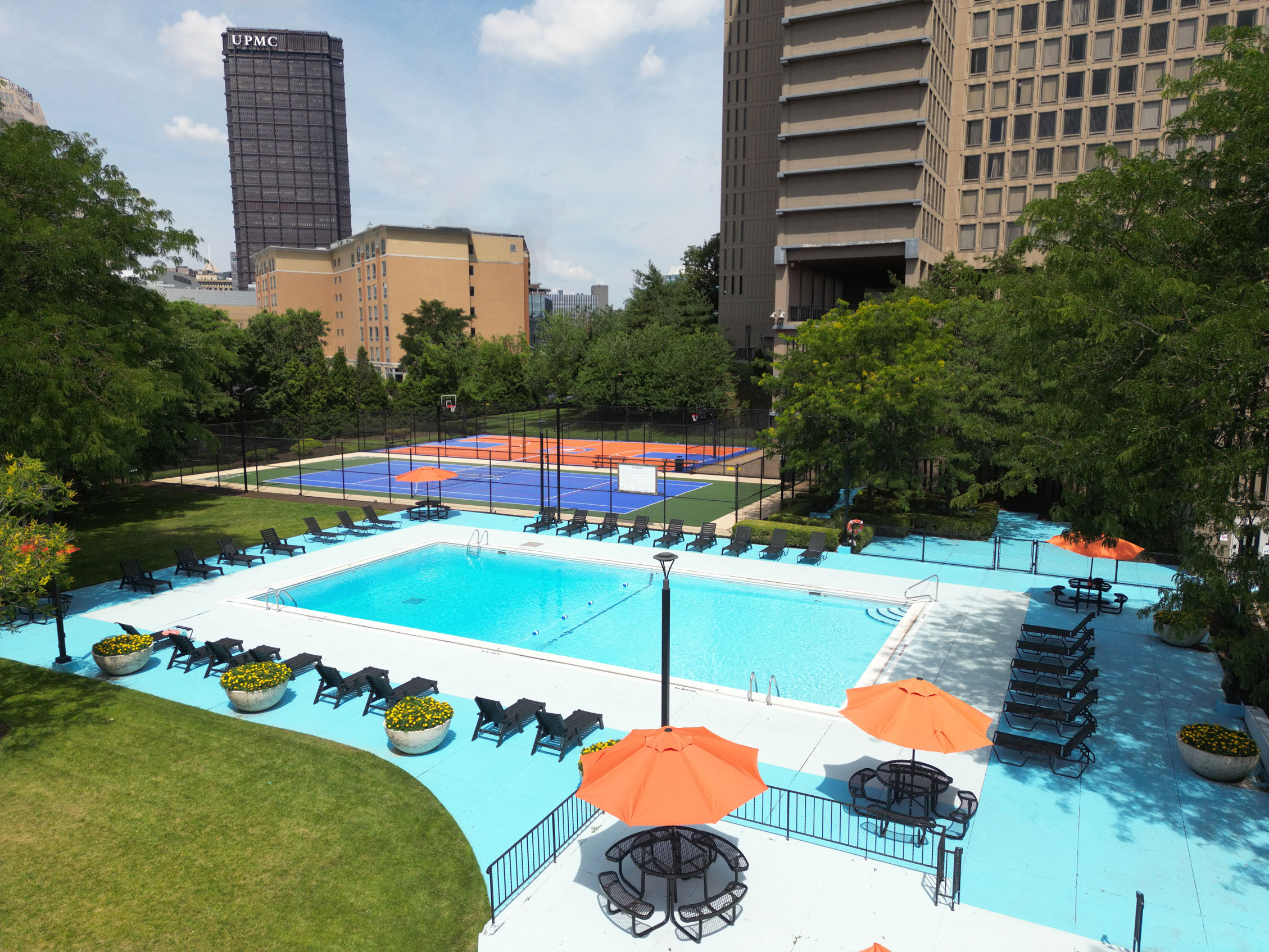 sports court and pool