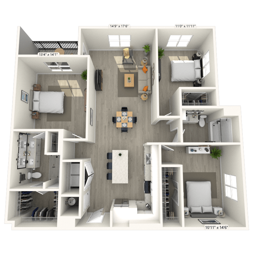 C2 3x2 1515 SF-FP floor plan