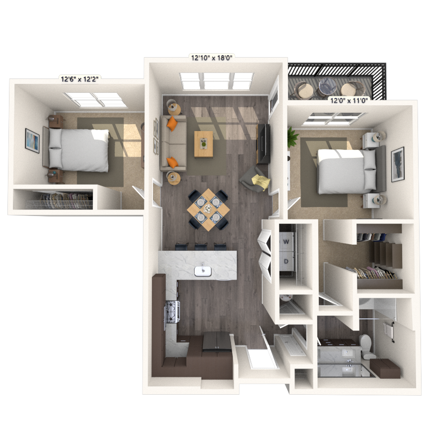 B1 2x1 945 SF-FP floor plan