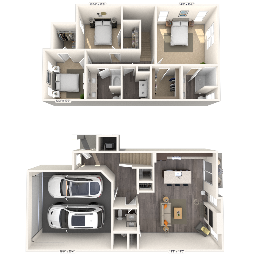C1 3x2.5 1565 SF-FP floor plan