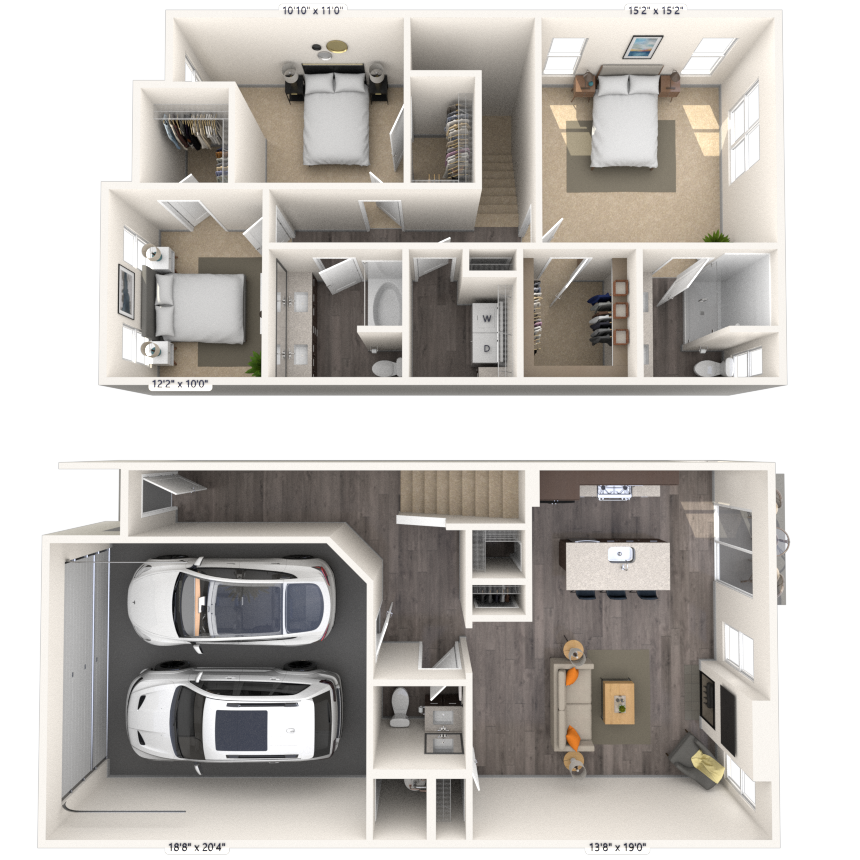 C2 3x2.5 1586 SF-FP floor plan