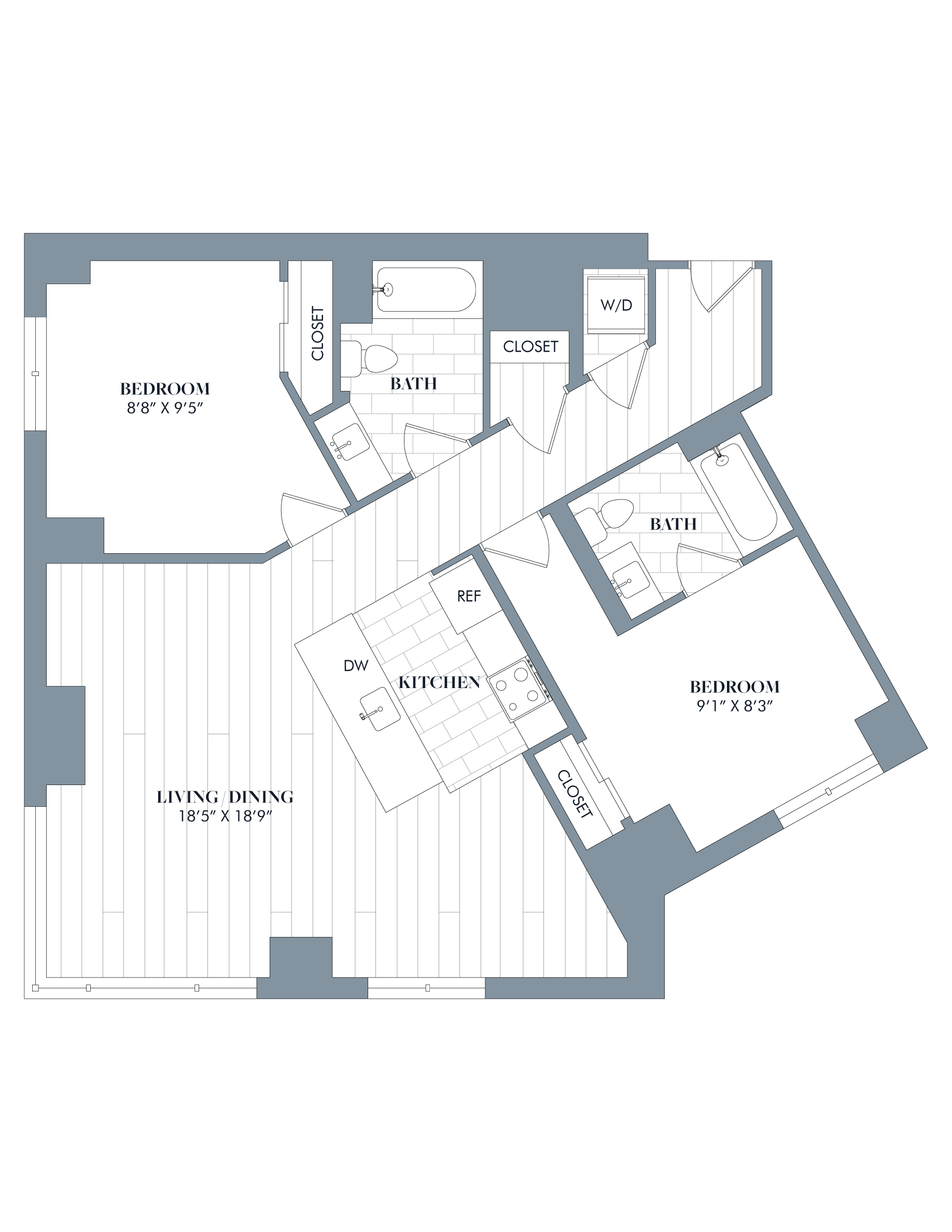 floorplan image of apartment J-1601
