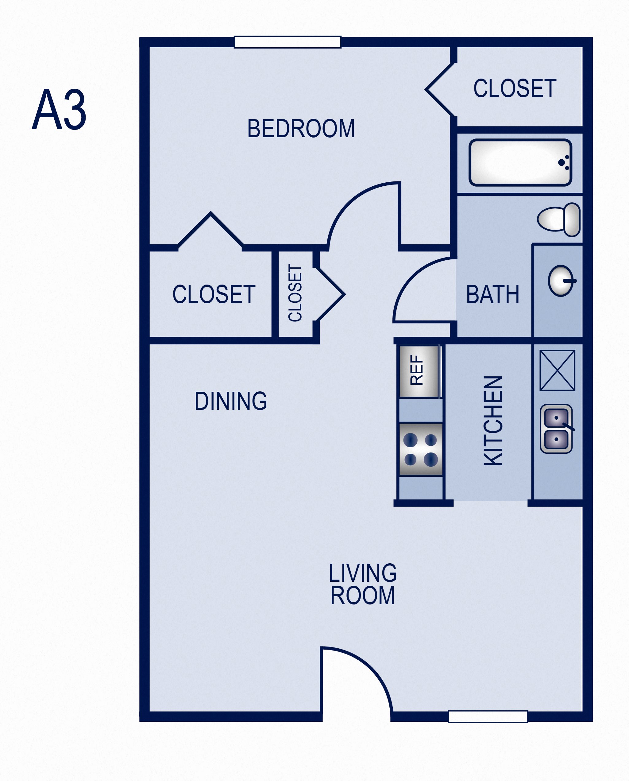 1 Bedroom 1 Bathroom C Floor Plan 1 Bedroom 1 Bathroom C Floor Plan at Villas at Tenison Park, Dallas, 75228