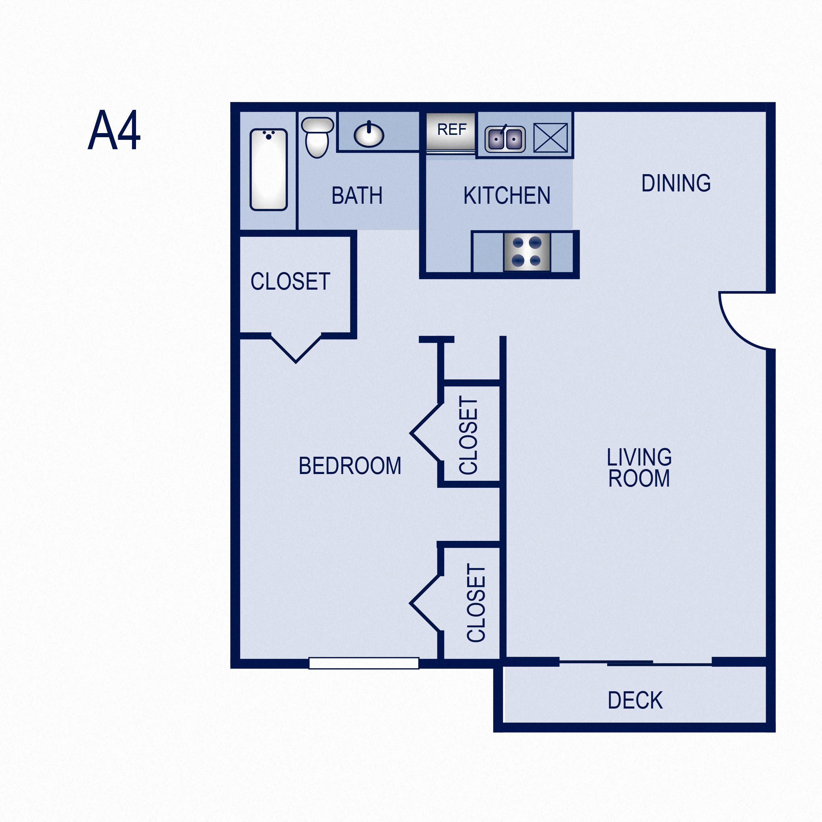 1 Bedroom 1 Bathroom D Floor plan 1 Bedroom 1 Bathroom D Floor plan at Villas at Tenison Park, Dallas, Texas
