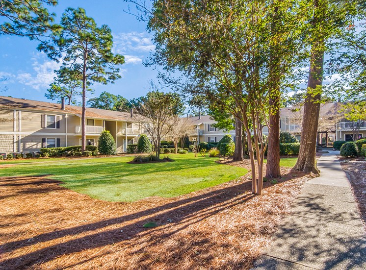 Woodcliff apartments with naturally landscaped grounds in Pensacola, Florida