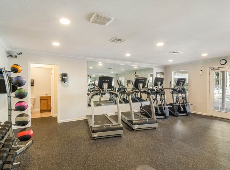 Woodcliff apartments fitness center in Pensacola, Florida