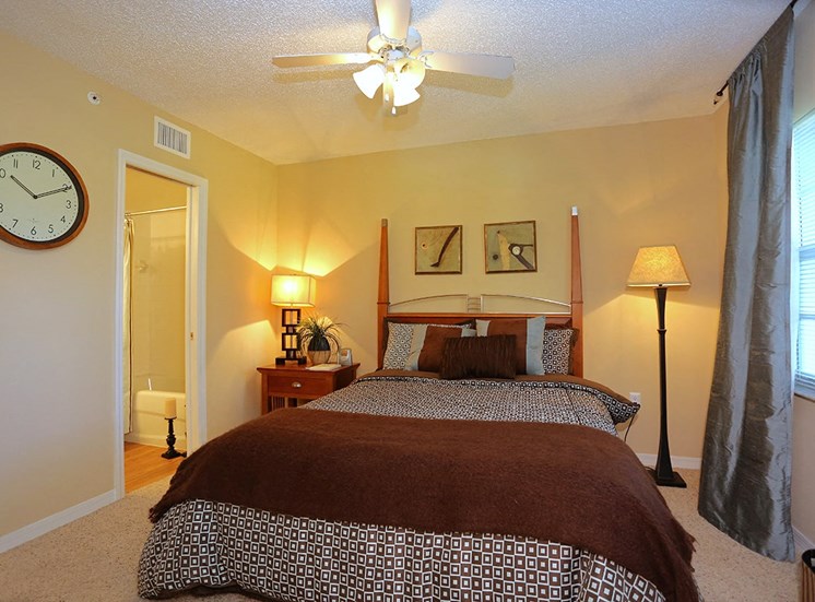 Woodbine apartment model suite bedroom in Riviera Beach, Florida