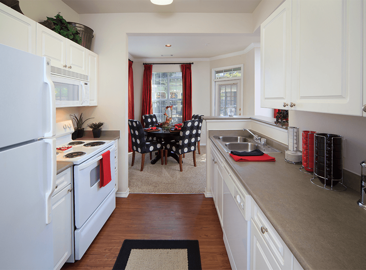 The Lodge at Crossroads model suite kitchen in Cary, North Carolina