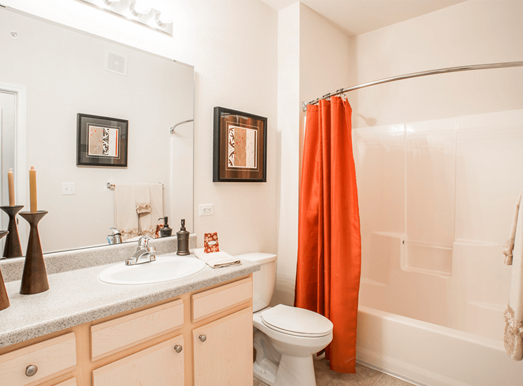 Settlers' Creek model suite bathroom in Fort Collins, Colorado